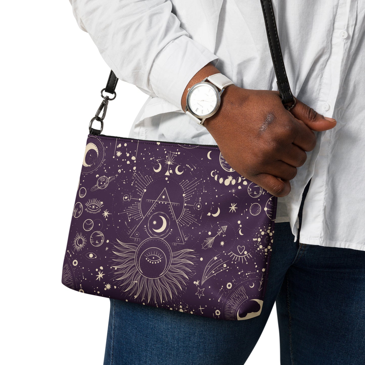 Cosmic Constellations Leather Crossbody Bag - FLAKOUT