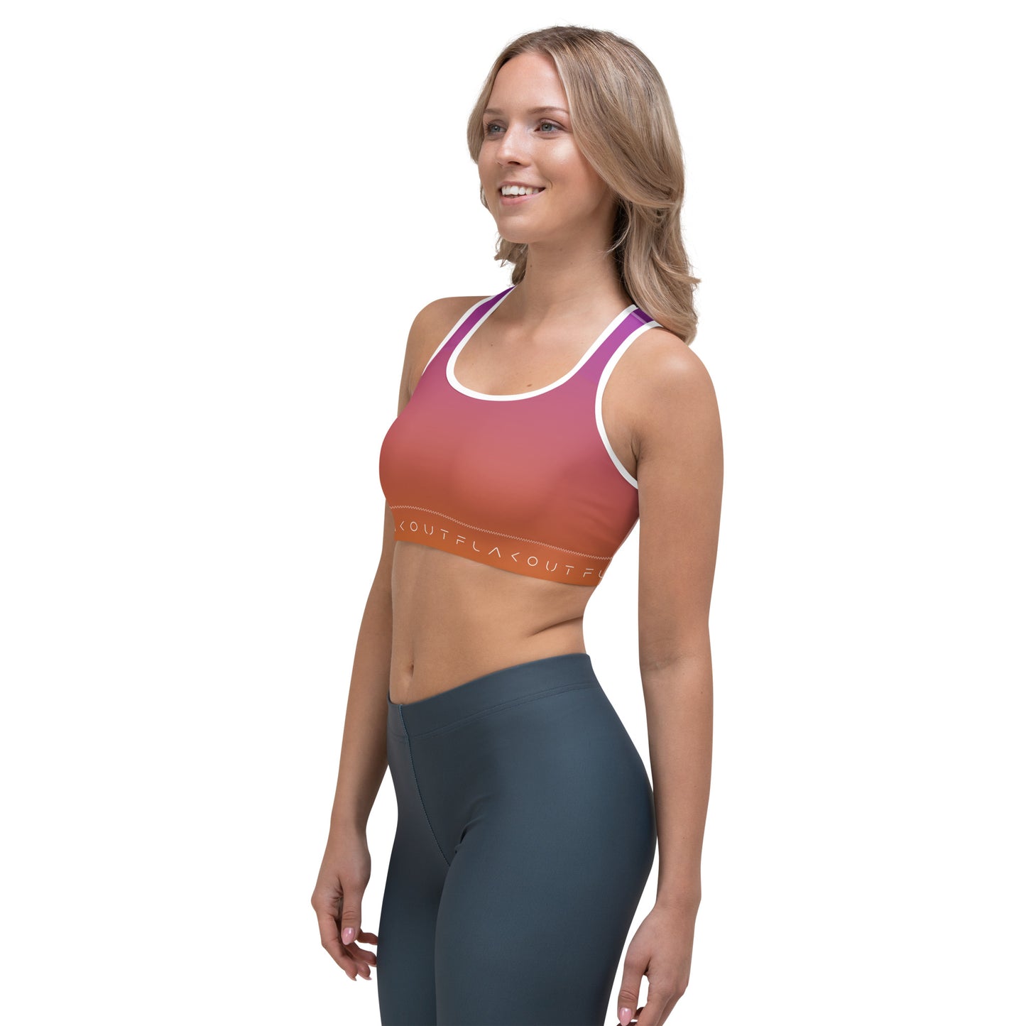 Purple Flame Women's Sports Performance Bra - FLAKOUT