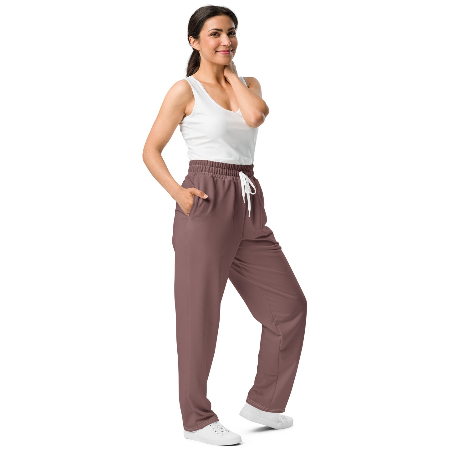 Unisex Wide-leg Recycled Joggers - Brown - FLAKOUT