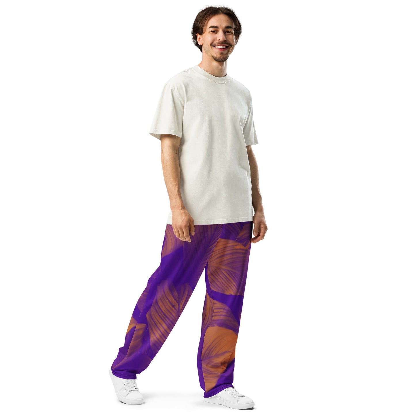 Sabre Violet Unisex Wide-leg Recycled Joggers - FLAKOUT