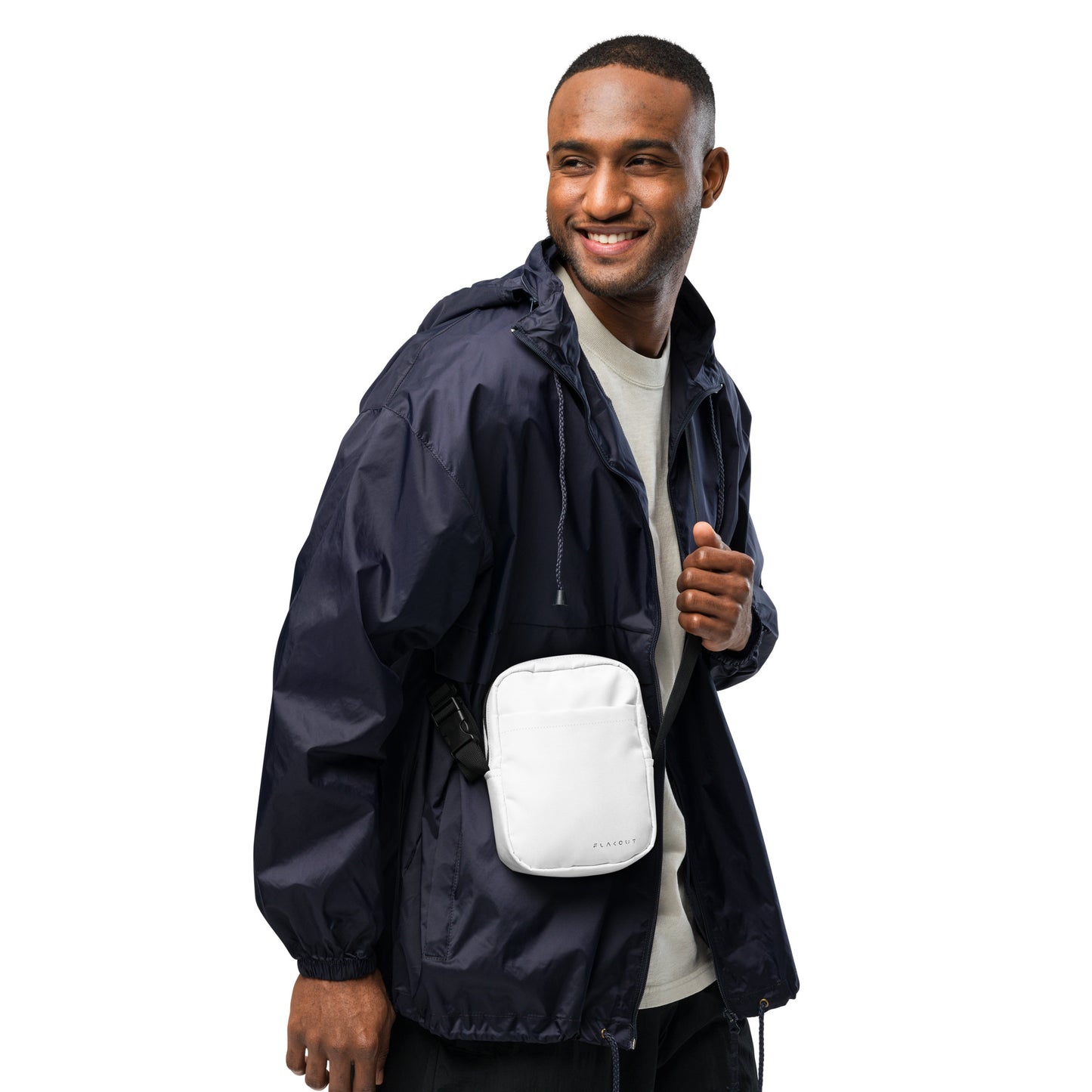 Unisex Water-resistant Crossbody Bag - White - FLAKOUT