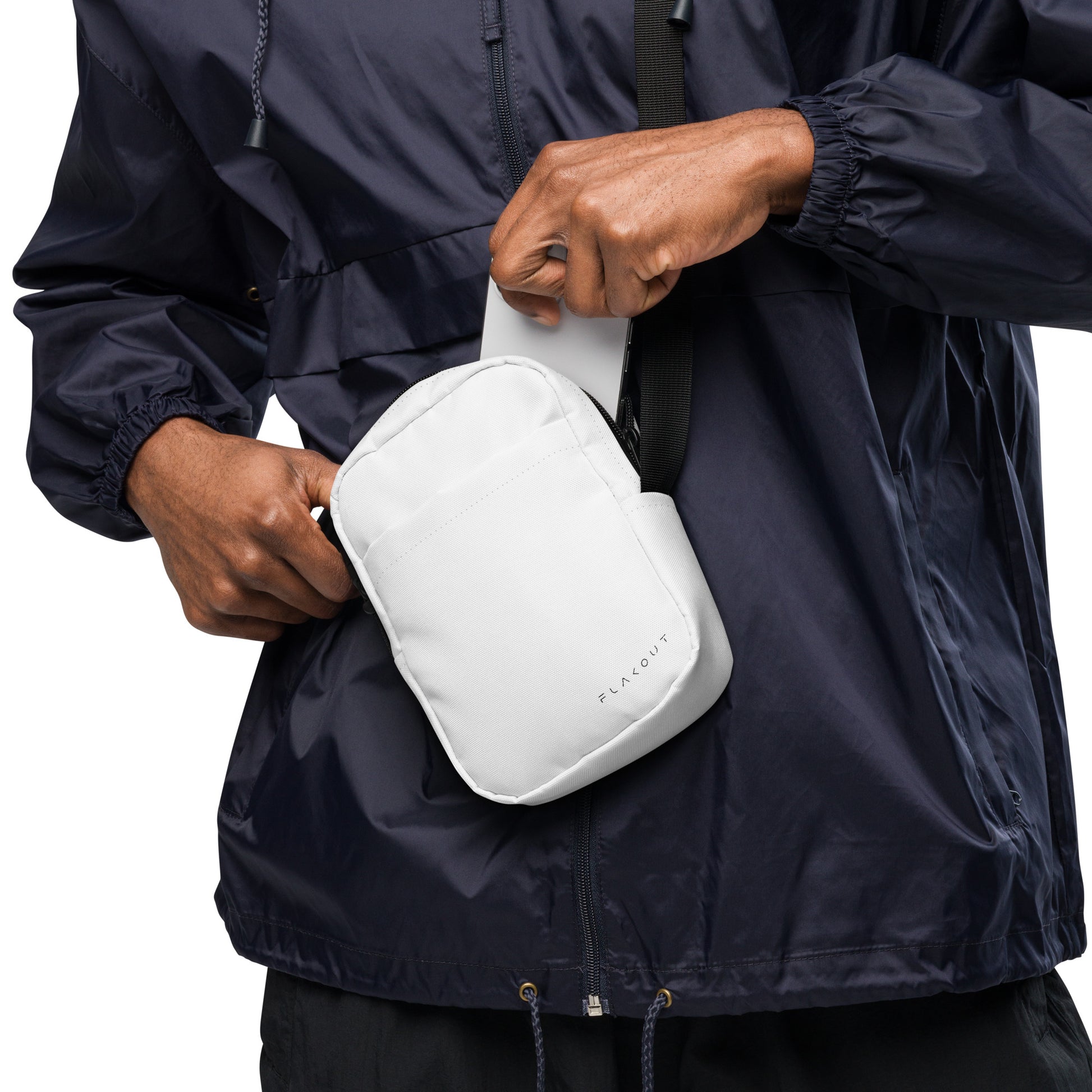 Unisex Water-resistant Crossbody Bag - White - FLAKOUT