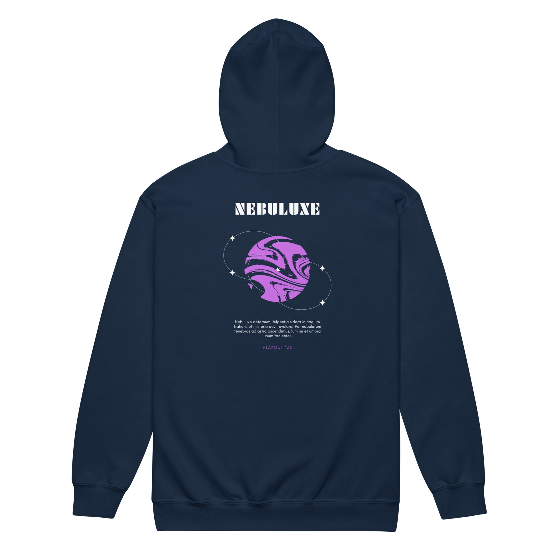 Nebuluxe Brilliance Heavy Harmony Fusion Zip Hoodie - Navy - FLAKOUT