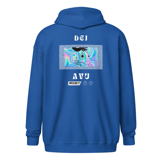 Echoes Of Dejavu Heavy Harmony Fusion Zip Hoodie - Royal - FLAKOUT