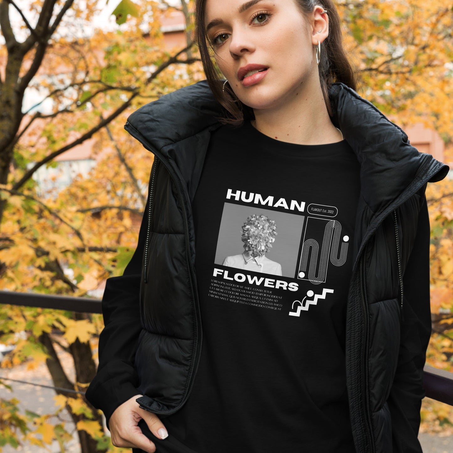 Human Flowers Floral Blooming Long Sleeve Tee - FLAKOUT