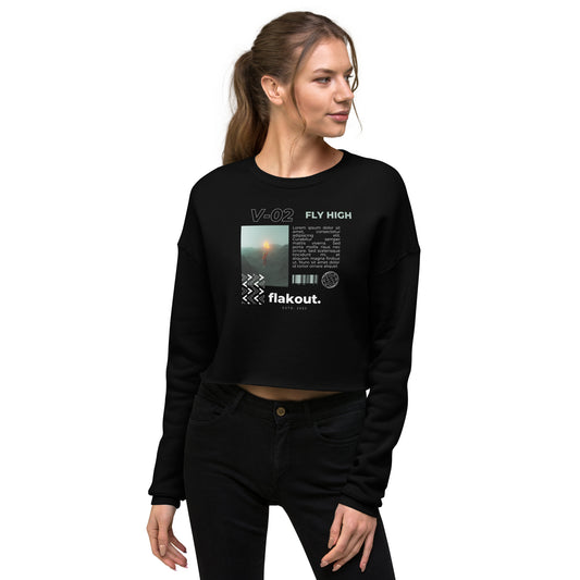 Fly High Voyager Women's Crop Sweatshirt - Black - FLAKOUT