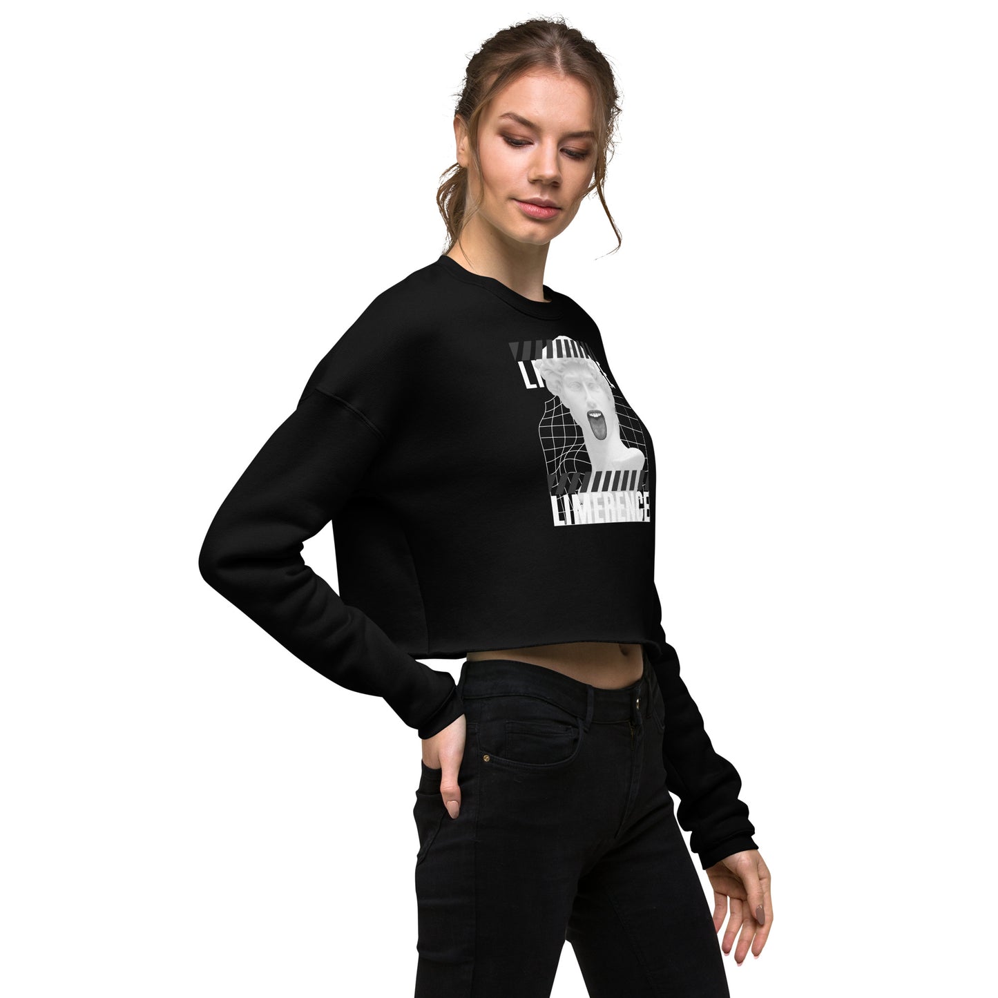 Limerence Women's Crop Sweatshirt - Black - FLAKOUT