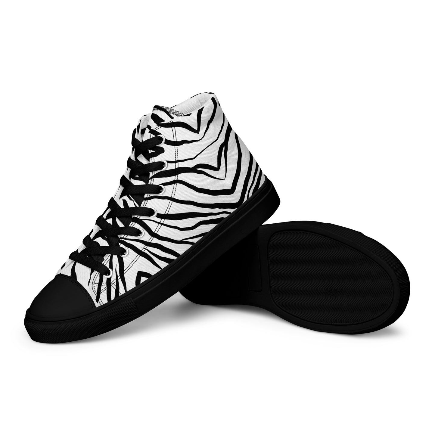 Striped Zebra Vibrance Women’s High Top Canvas Shoes - FLAKOUT