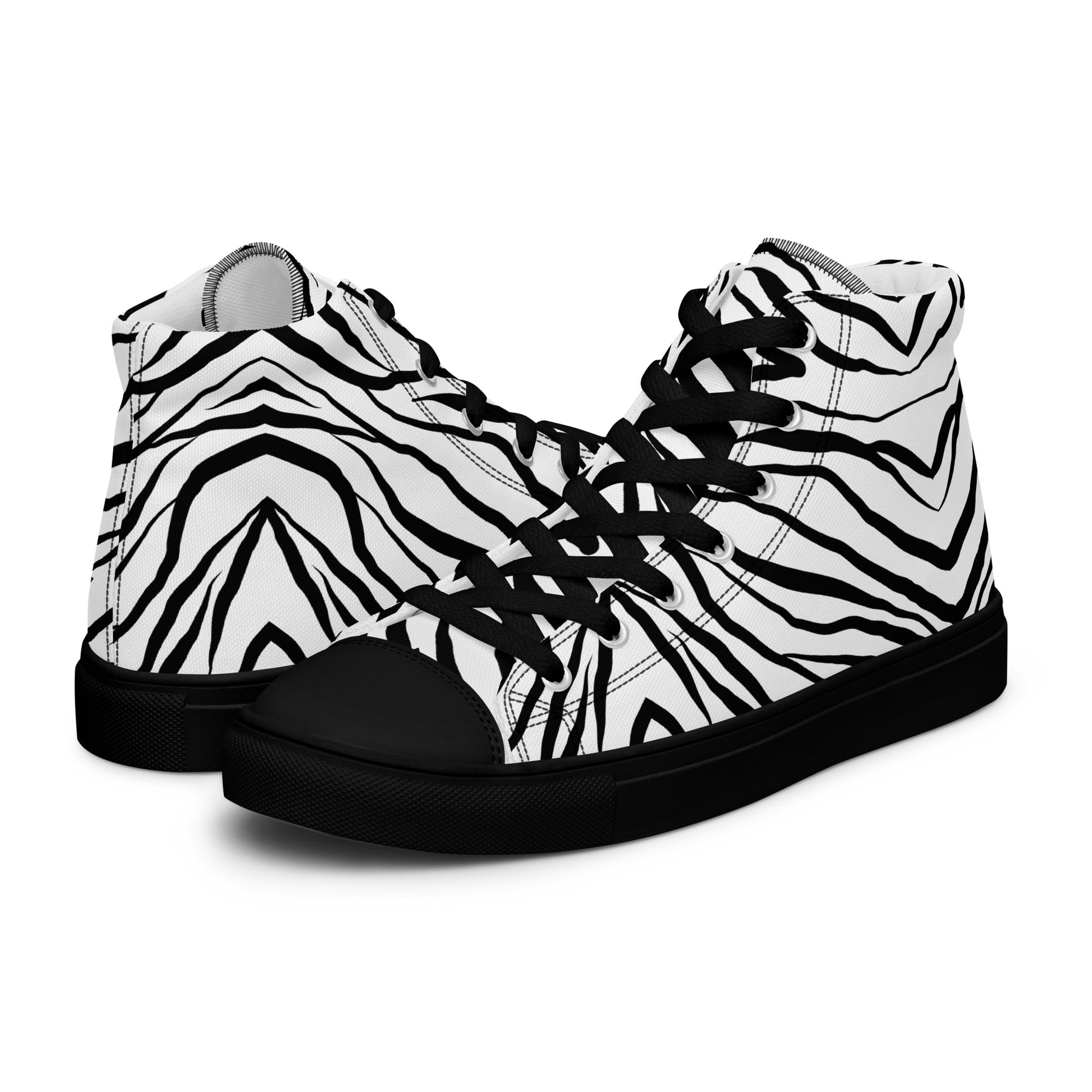 Striped Zebra Vibrance Women’s High Top Canvas Shoes - FLAKOUT