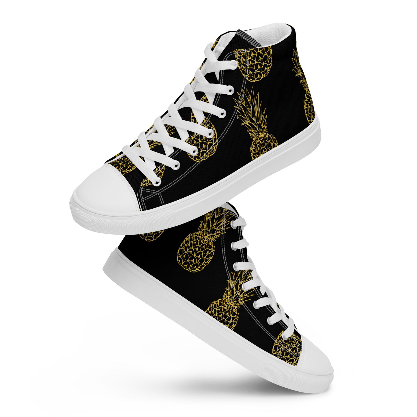 Pineapple Bliss Women's High Top Canvas Shoes - FLAKOUT