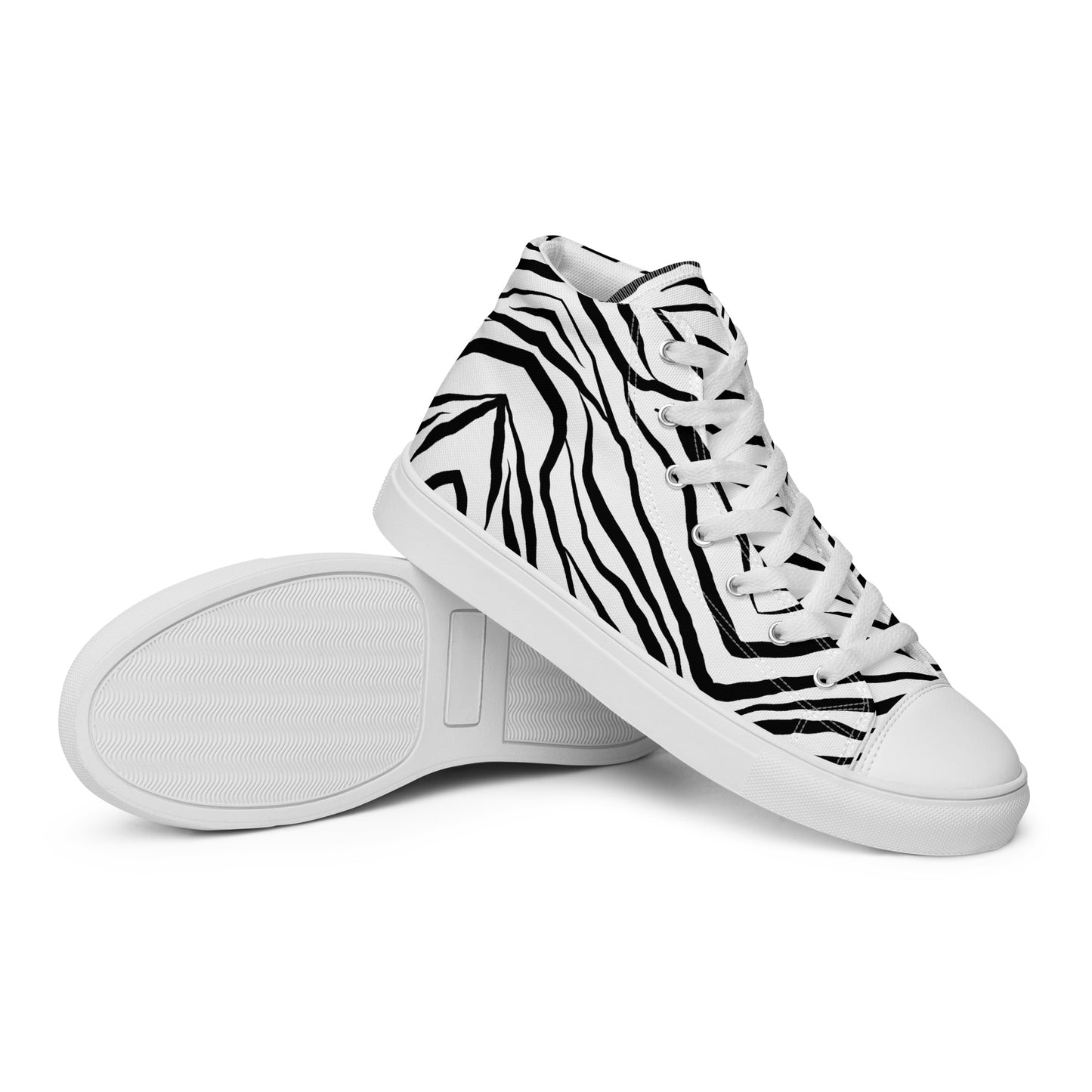 Striped Zebra Vibrance Women’s High Top Canvas Shoes - FLAKOUT