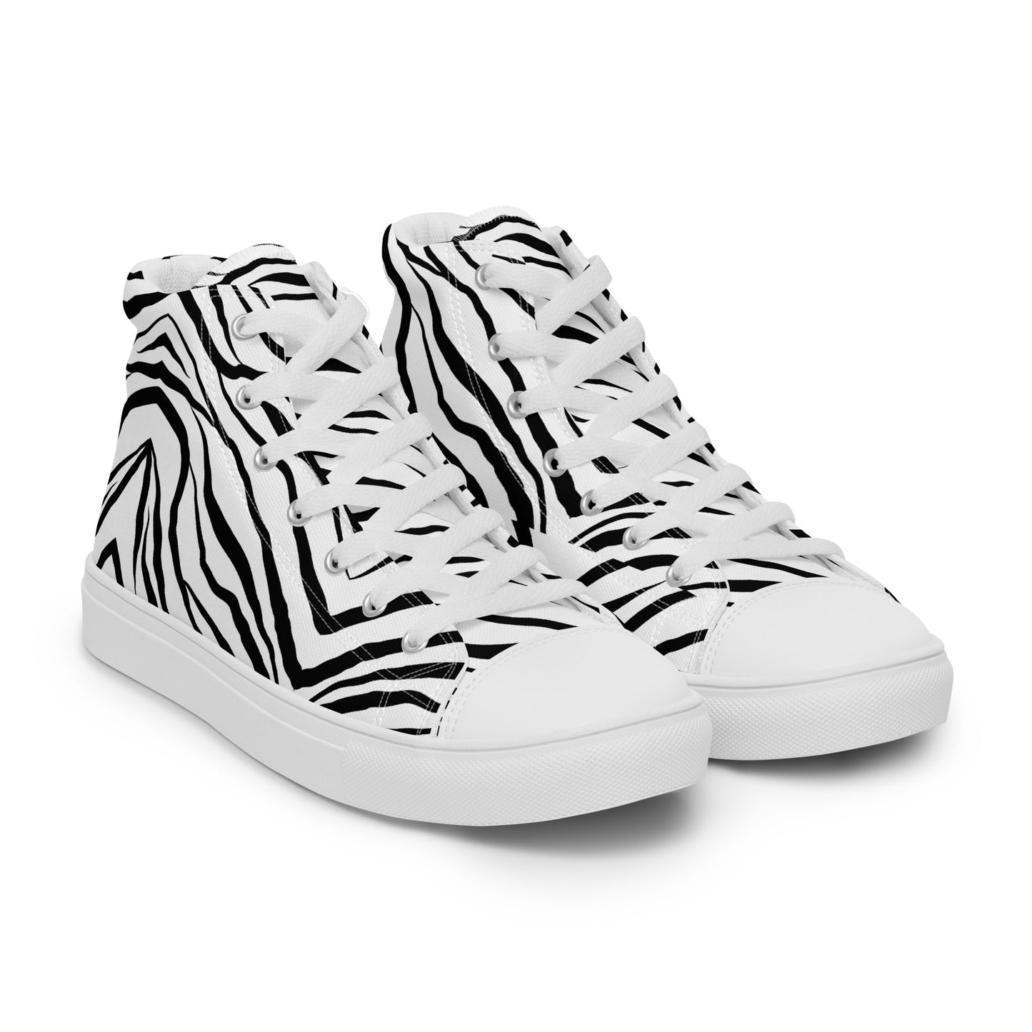 Striped Zebra Vibrance Women’s High Top Canvas Shoes - FLAKOUT