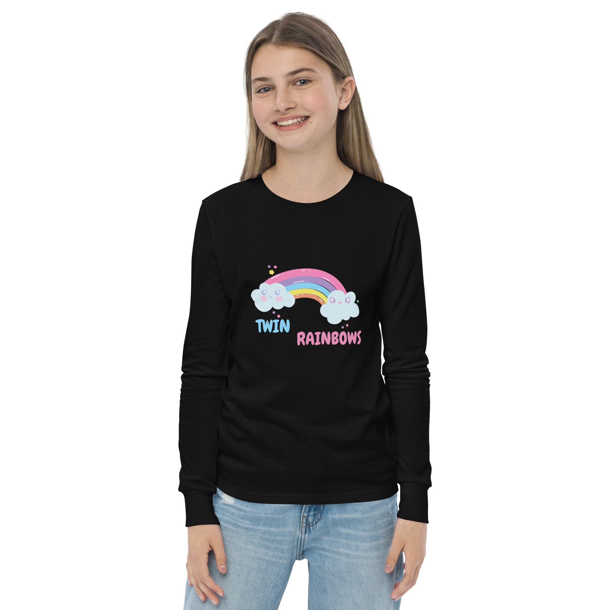 Twin Rainbows Girl's Long Sleeve Tee - FLAKOUT