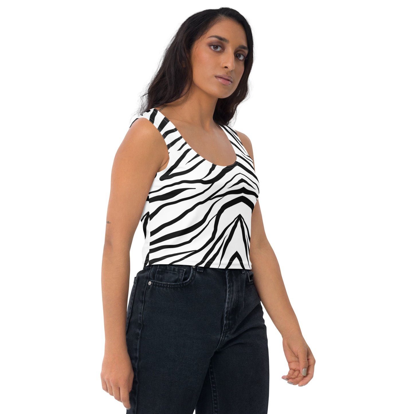 Striped Zebra Vibrance Women's Crop Top - FLAKOUT